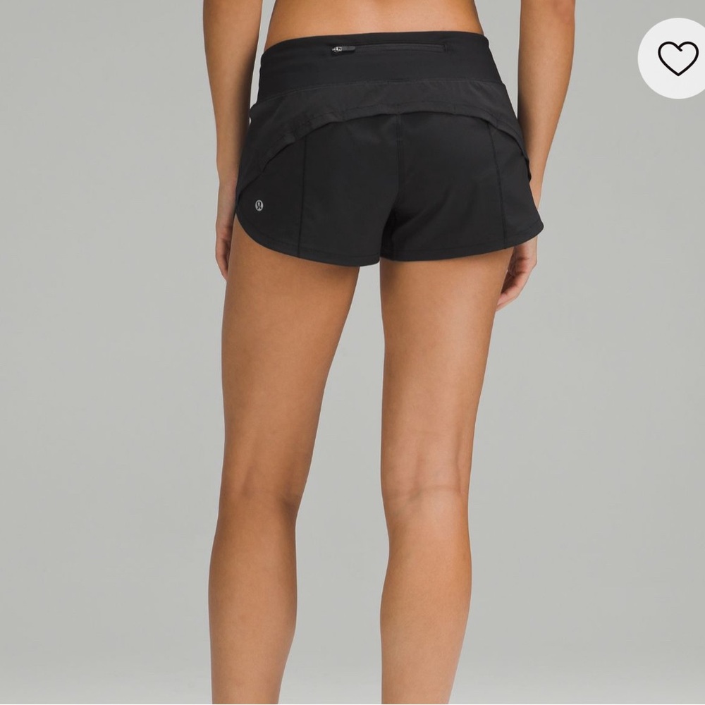 Lululemon Speed Up Low Rise Shorts 2.5 - Black - Size 4